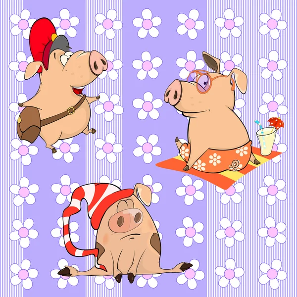 Nahtloses Muster mit Schweinen — Stockvektor