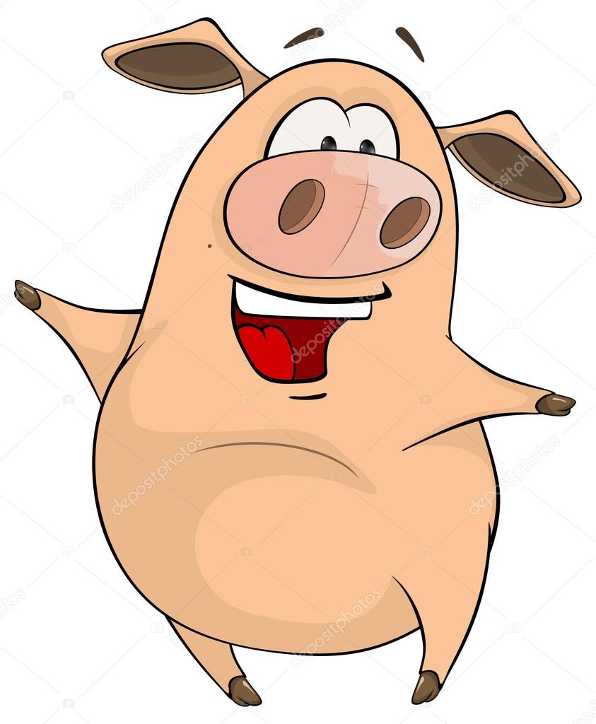 cute pig farm animal cartoon