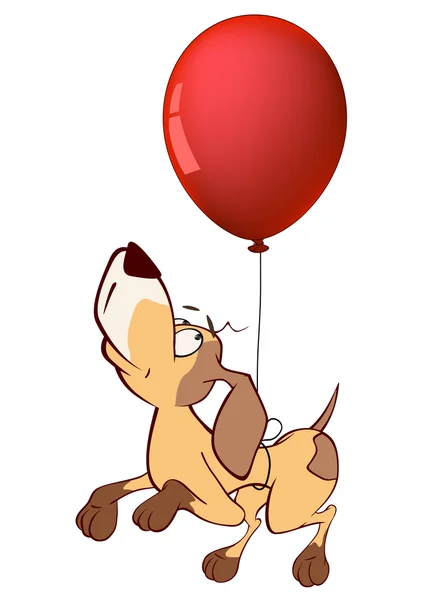 Hunting dog and and a balloon — Stockvector