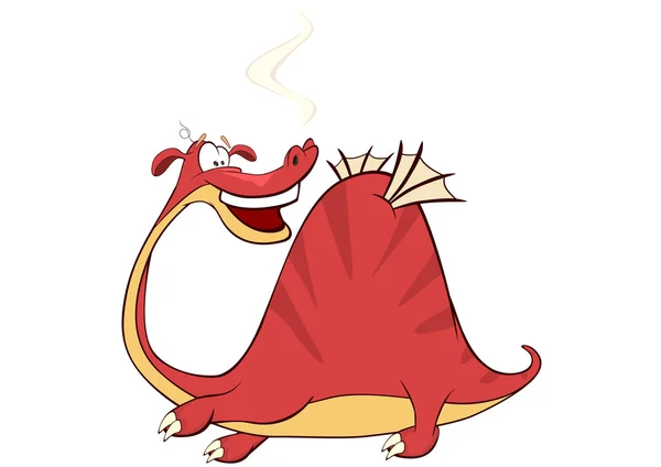 Cute red dragon — Stock Vector