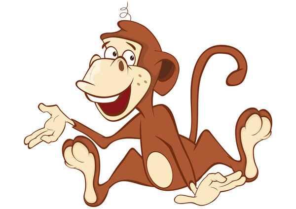 Весёлая мультяшная обезьяна
