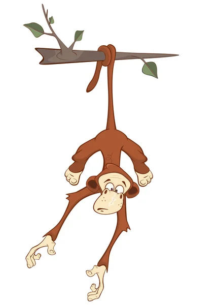 Macaco dos desenhos animados alegre — Vetor de Stock