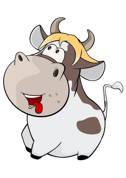 Pequeno desenho animado vaca —  Vetores de Stock