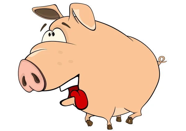 Animal de ferme porcine mignon — Image vectorielle