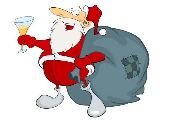 Santa Claus with gifts. — Stock Vector
