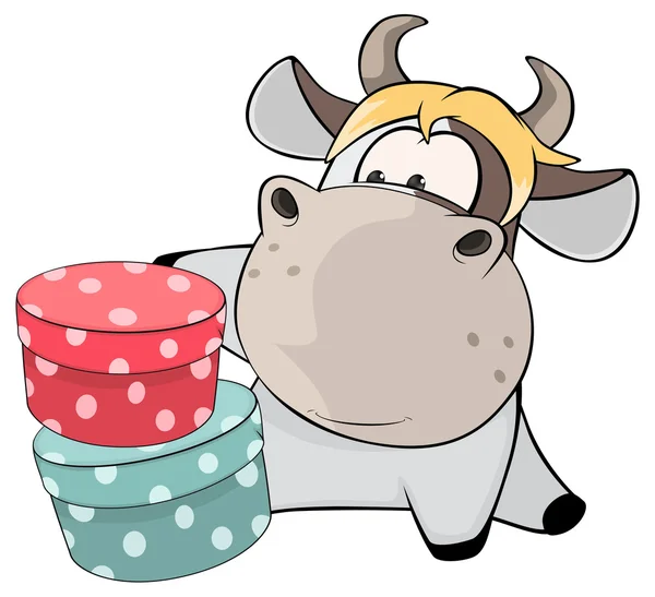 Cartoon kleine koe — Stockvector