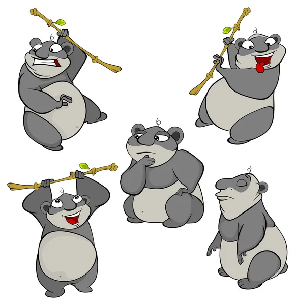 Lindo pequeño panda — Vector de stock
