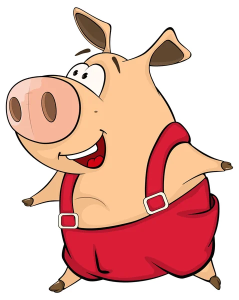 Lindo cerdo granja animal — Vector de stock