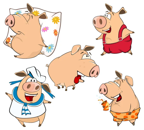 Animal de ferme porcine mignon — Image vectorielle