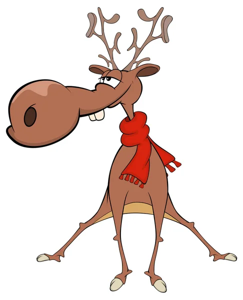 Christmas cartoon reindeer — Stock Vector