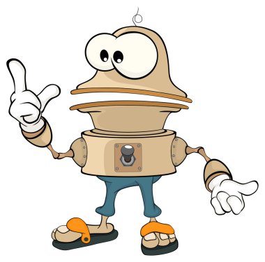 Cute robot karikatür