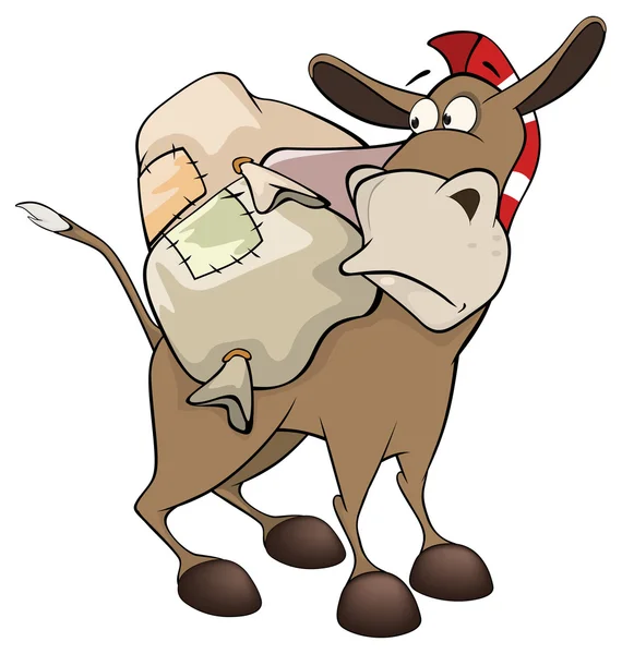 Pequeña caricatura burro — Archivo Imágenes Vectoriales