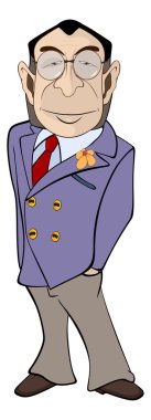 Bir adam karikatür çizimi