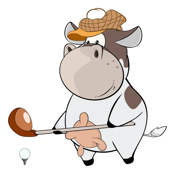 A little golfer cow. — Stock Vector