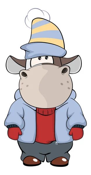 Dibujos animados pequeña vaca divertida — Vector de stock