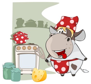 Gourmet Chef Cow clipart