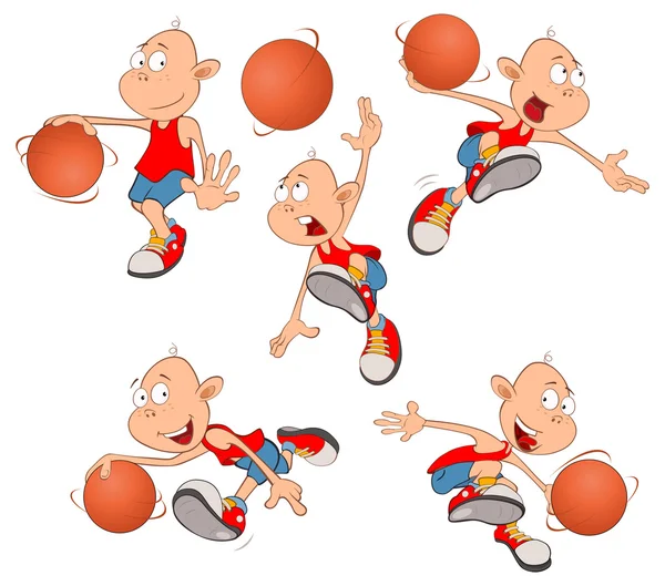 Pequeño jugador de baloncesto — Vector de stock