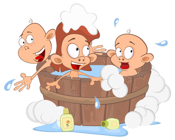 Little children in bathroom