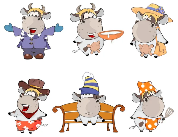 Šťastné krávy kreslený — Stockový vektor
