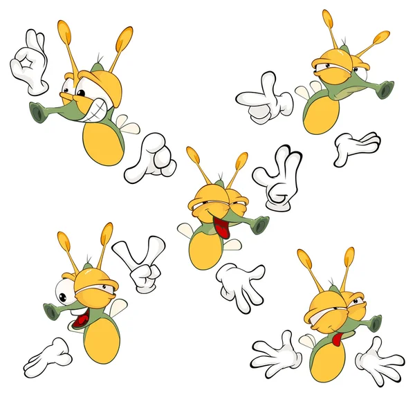 Verzameling van cute cartoon vuurvliegjes — Stockvector