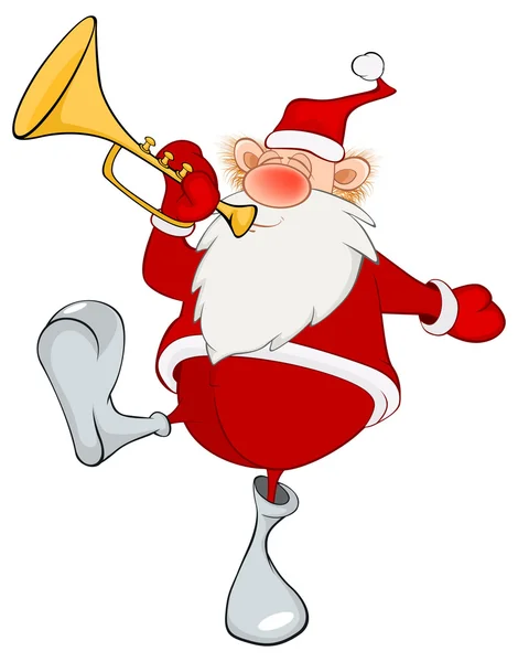 Père Noël avec trompette — Image vectorielle