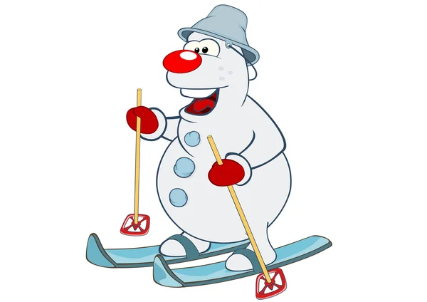Cartone animato carino pupazzo di neve . — Vettoriale Stock