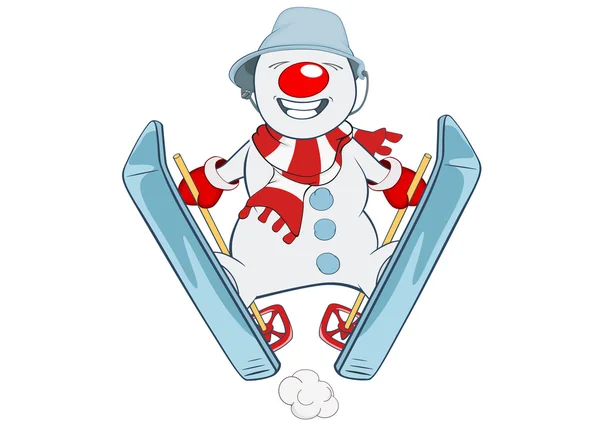 Cartoon Cute Snowman. — Stock Vector