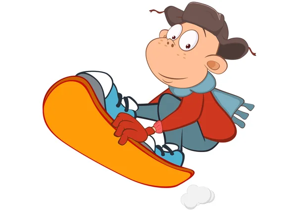 Schattig snowboarder Boy — Stockvector