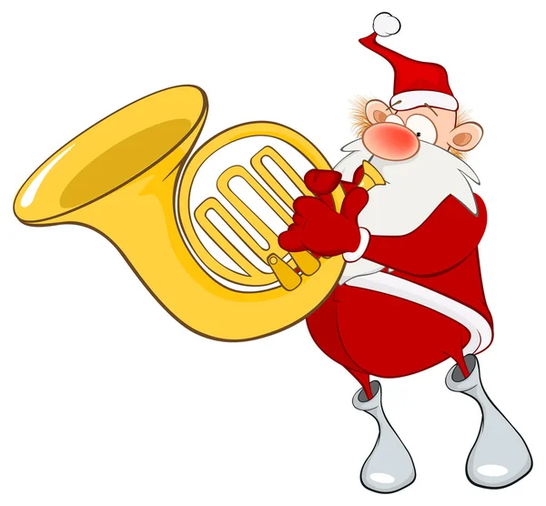 Babbo Natale un giocatore di Sousaphone — Vettoriale Stock