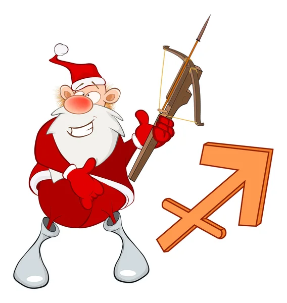 Zodiac Archer with Santa Claus — Stock Vector