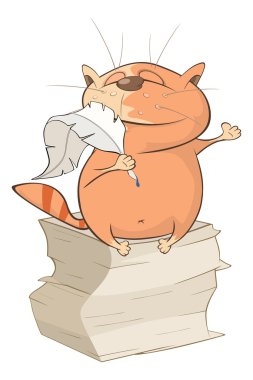 Şirin kedi yazar gösteren resim