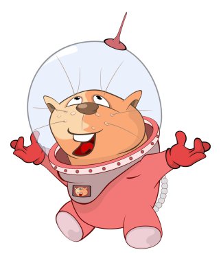 Şirin kedi astronot çizimi