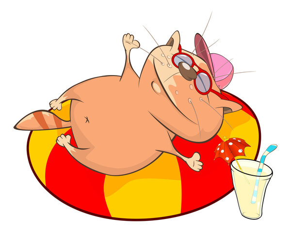 иллюстрация симпатичной кошки