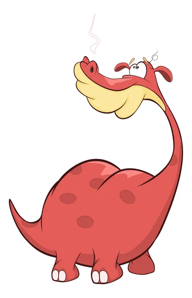 Illustratie van een schattige rode draak — Stockvector