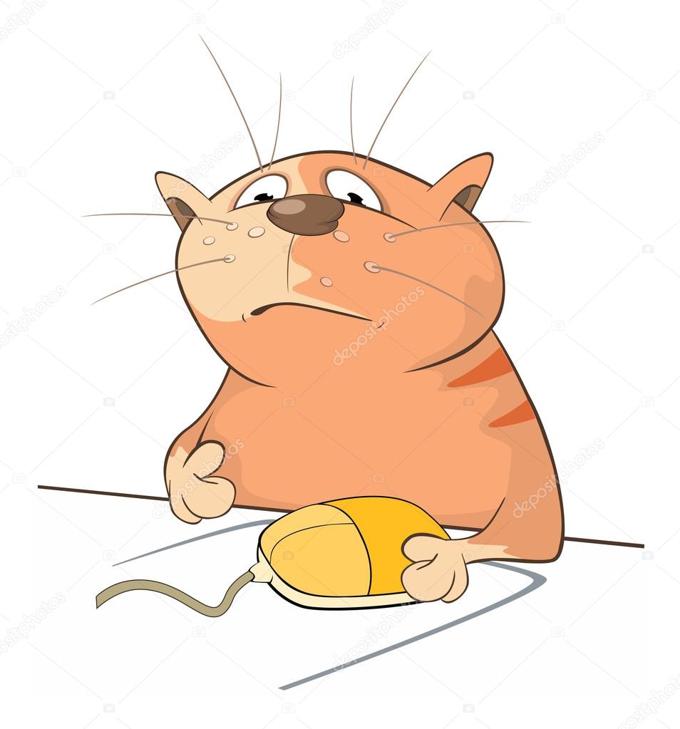 Illustration Of A Cute Cat With Pc Mouse Vector Image By C Liusaart Vector Stock Illustration Of A Cute Cat With Pc Mouse Vector Image By C Liusaart Vector Stock