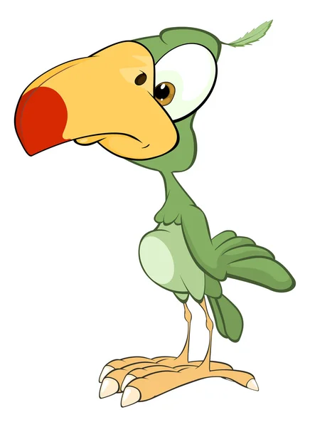 かわいい緑の鸚鵡 — ストックベクタ
