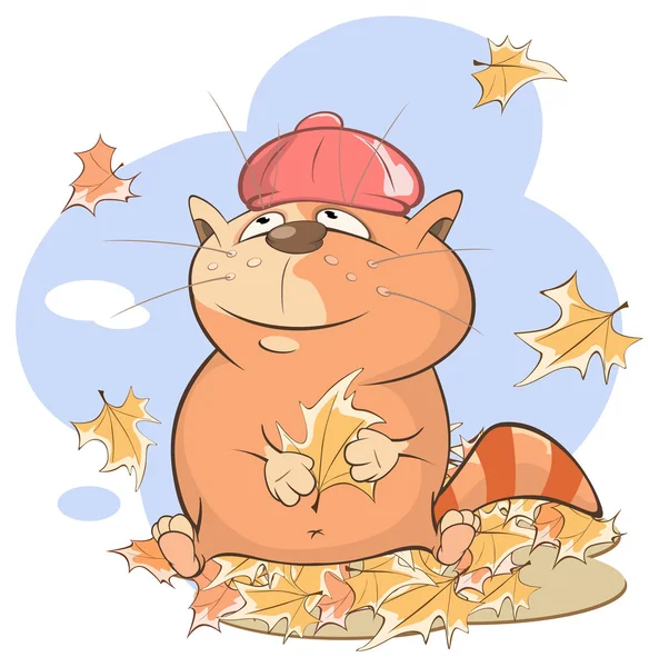 Милий кіт восени — стоковий вектор