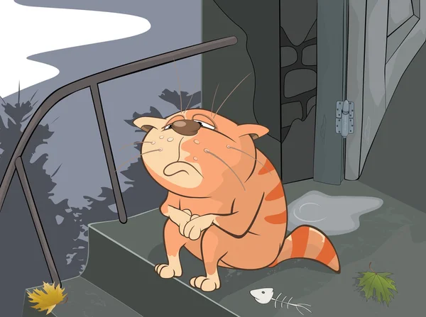 Γάτα χαρακτήρα κινουμένων σχεδίων — Διανυσματικό Αρχείο