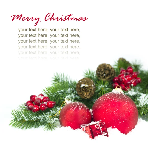 Karácsonyi és újévi dekoráció elszigetelt Stock Kép