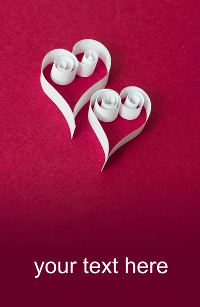 Dos corazones de papel — Foto de Stock