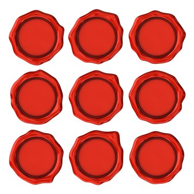 Boş mum mühür izole üzerinde beyaz. Ayarla