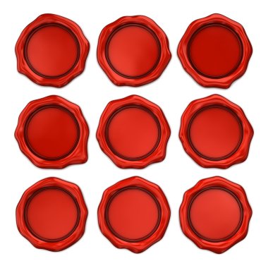 Boş mum mühür izole üzerinde beyaz. Ayarla