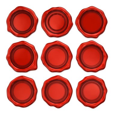 Boş mum mühür izole üzerinde beyaz. Ayarla