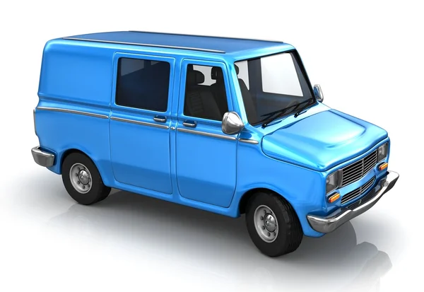 Blue industrial van on a white background — Stock Photo, Image