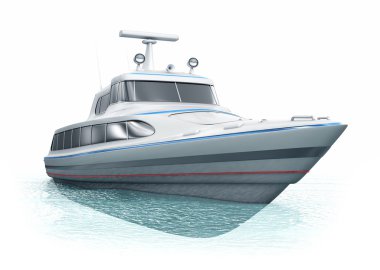 Beyaz mavi tropikal deniz yat.