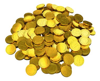 Soyut resim ile altın sikke yığını.