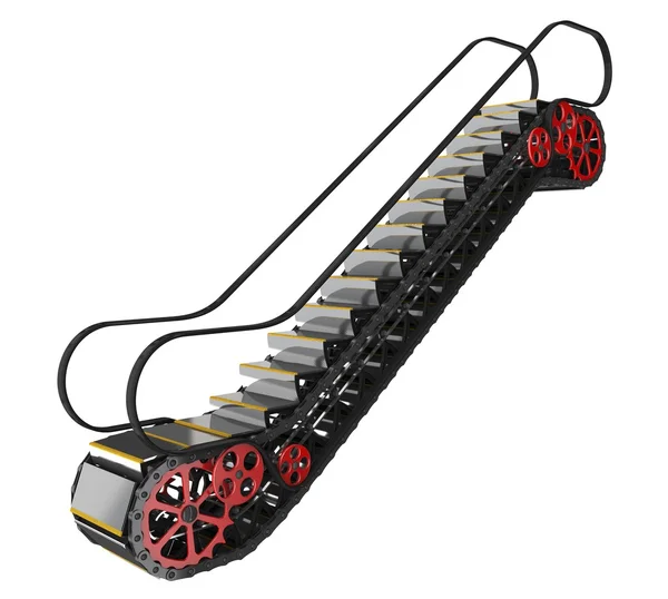 Mechanism of the escalator — Stock Photo, Image
