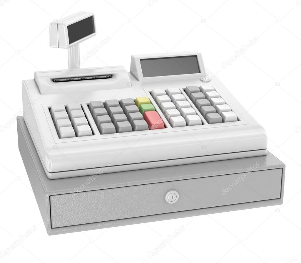 Cash register isolated on white