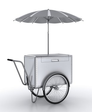 Sokak ticaret için şemsiye ile arabası
