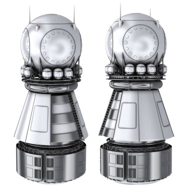 Yörünge uydu küme. Beyaz izole